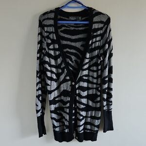 Costa Blanca Black and Gray Cardigan Sweater